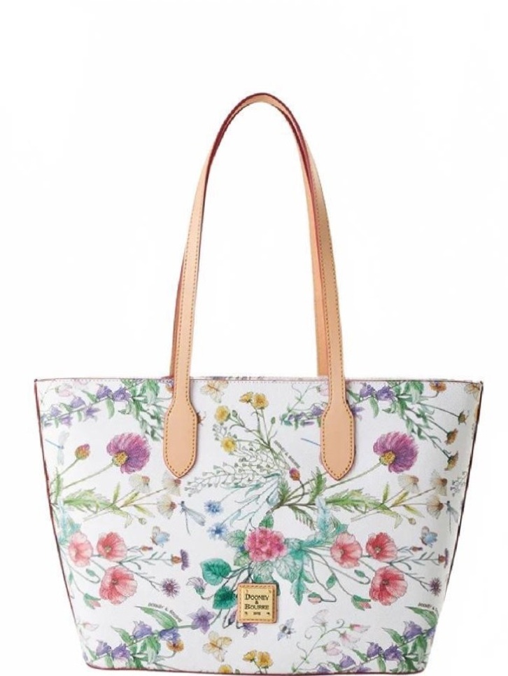 Dooney & Bourke Floral Print Leather Tote Bag
